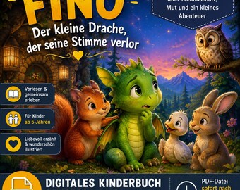 5歳以上のお子様向け絵本『声を失った小さなドラゴン』。読み聞かせ用PDF版。