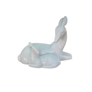 Vintage 1984 Gallery Originals Porcelain Doe Fawn Deer Figurine Glossy White