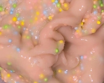Melted Rainbow Dip and Dots Slime