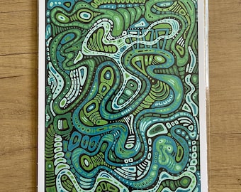 Game of Greens - Original Acrylic Painting and Prints