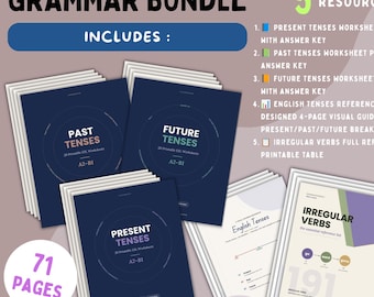 GRAMMAR BUNDLE | A2-B1 | Past Present Future | English Tenses | ESL Teachers