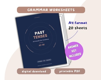 Talking about the PAST | Past Tenses Sheet Pack | 20 Printable ESL Grammar Worksheets (A2-B1) | PDF with Answer Keys