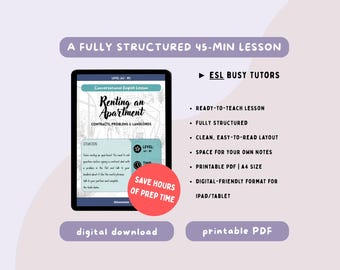 Renting an Apartment | A2-B1 | Ready-to-Use 45-minute ESL Lesson | Conversational English Lesson | Speaking | Role-Play | Homework