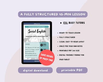 Social English | A2-B1 | Ready-to-Use 45-minute ESL Lesson | Conversational English Lesson | Speaking | Role-Play | Homework