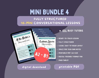 MINI BUNDLE 4 | Conversational English | A2-B1 | Everyday Life & Real Situations | no-prep lesson | ready-to-use 5 lessons