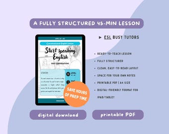 Start Speaking English | A1-A2 | Ready-to-Use 45-minute ESL Lesson | Conversational English Lesson | Vocabulary | Role-Play | Homework