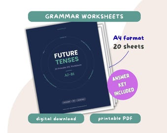 Talking about the FUTURE | Future Tenses Sheet Pack | 20 Printable ESL Grammar Worksheets (A2-B1) | PDF with Answer Keys