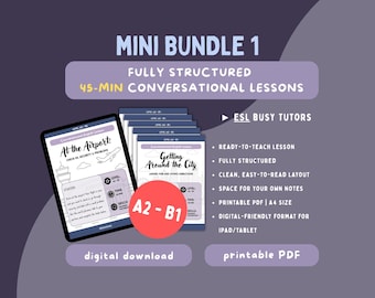 MINI BUNDLE 1 | Conversational English | A2-B1 | Travel English | no-prep lesson | ready-to-use 5 lessons