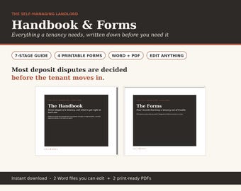 Landlord Handbook & Forms Pack, Rental Property Inspection Templates (Word + PDF)
