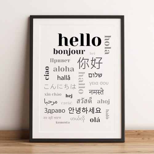 Hello Different Languages Greetings Print Languages Print Etsy