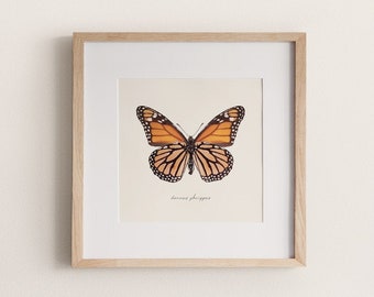 Monarch Butterfly Print | Danaus Plexippus Digital Illustration Boho Insect Bug Poster Home Dorm Decor Printable Wall Art *INSTANT DOWNLOAD*