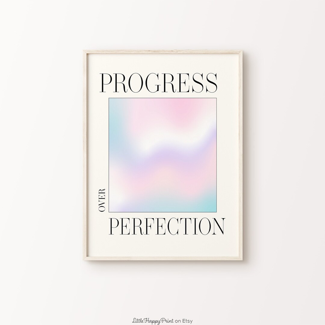 Progress Over Perfection Aura Print Gradient Aesthetic - Etsy