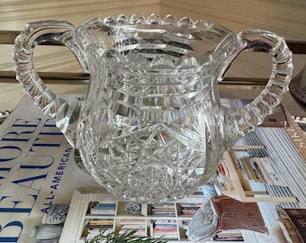 Cut Glass Two-Handled Sugar Bowl