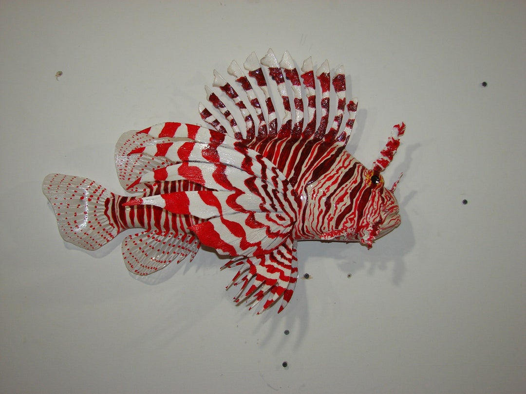Lionfish Hand Carved Replica Wall Mount Sculpture Taxidermy Trophy Art