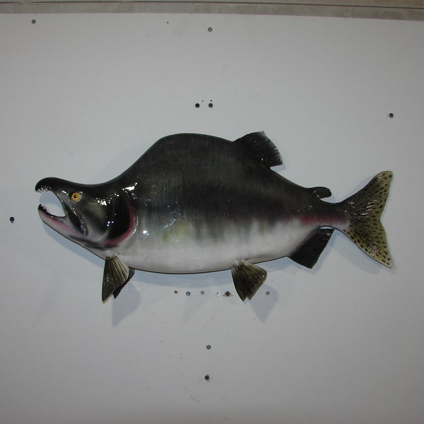 Pink Salmon hand carved replica wall mount sculpture taxidermy trophy fish fishing Trout Bass lake pike bream redfish mahi Cabin art
