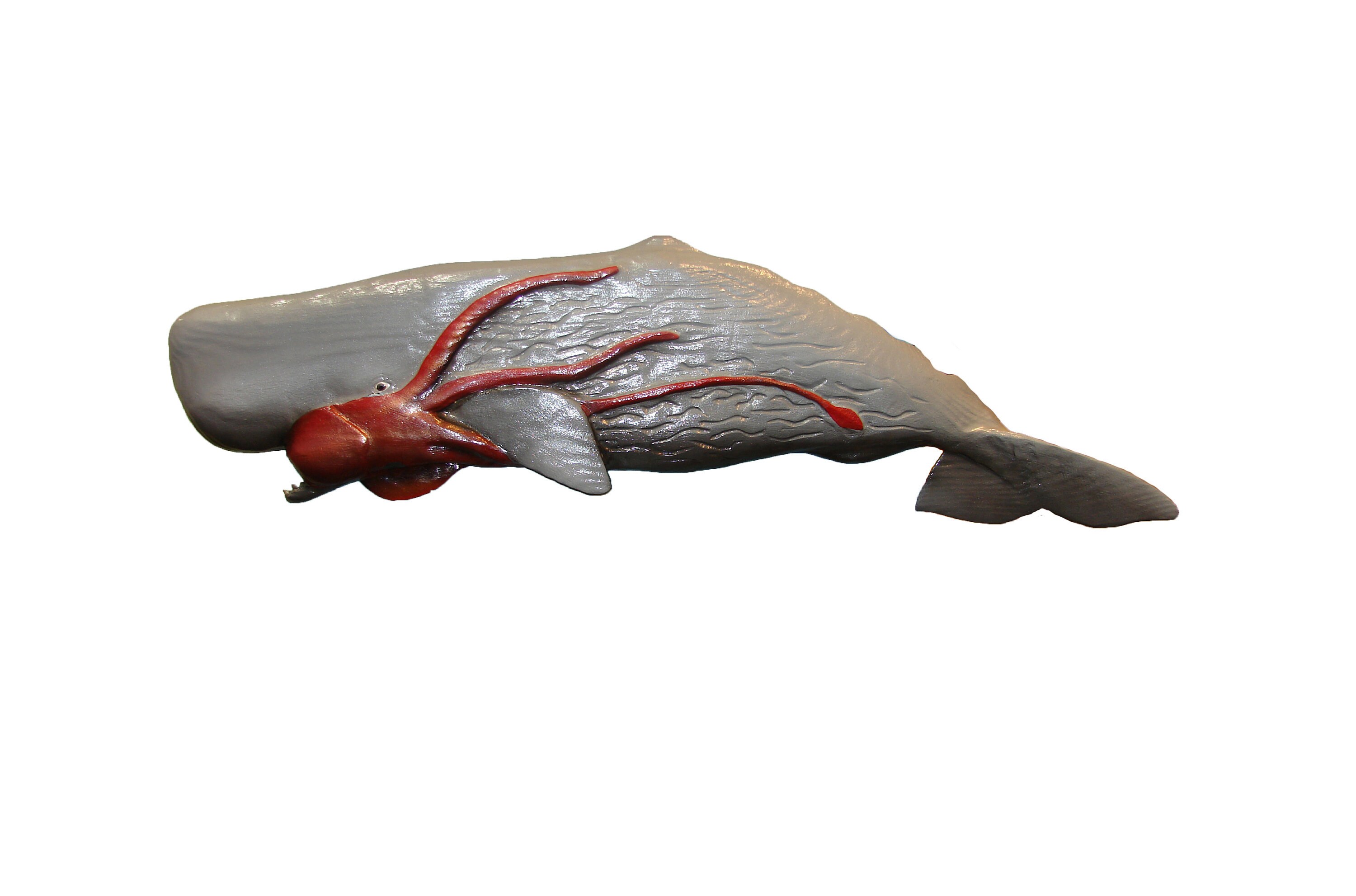 Sperm Whale And Giant Squid Wood Carved Wall Replica Moby Dick Etsy