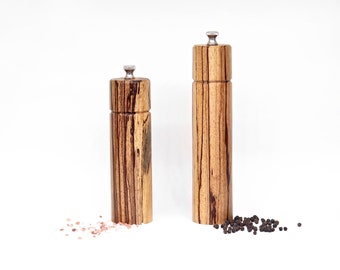 Molino de especias: Molino de pimienta de madera y molino de sal
