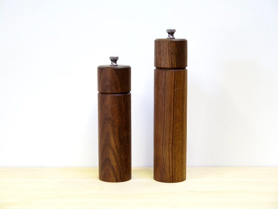 Spice Mill: Wood Pepper Mill and Salt Mill (Walnut Wood)