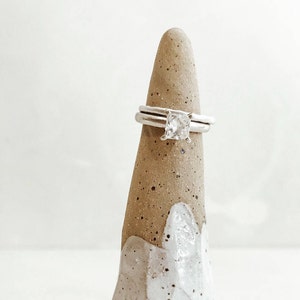 Clay Ring Cone Earthly Collection Ring Holder Taupe Clay Jewelry Display Organizer image 1