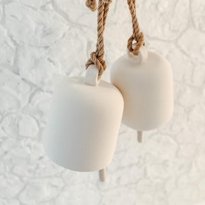 Large Ceramic Bell Wall Decor  Designer Pottery Art Neutral Hanging Wall Art for Interior Design & Home Decor Memory Bell Loss Garden Chime