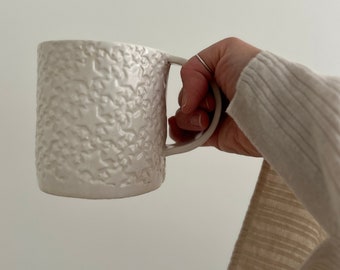 Handcrafted Star Textured Mug Xmas Mugs Aesthethic Tactile Anxiety Big Holiday Cup Tea Coffee Gift Unique Mug Dishwasher & Microwave Safe