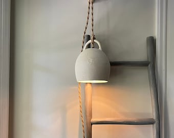 Handmade Ceramic Bell Pendant Lamp Plug in Lamp Customizable Hardwired Lamp Personalized Pendant Lighting Earthy Lighting No wiring lamp