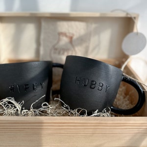 Handmade Gift Hubby and Wife Mugs Gift Set His and Hers Mugs His and His Mugs Her and Her Mugs Gift for Couple Wedding Gift Anniversary Gift