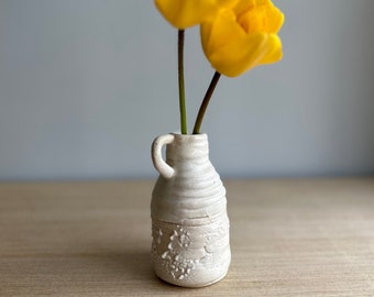 Small Textured Vase Small Vase for Kitchen Gift for Friend Gift for Sister New Home Gift Vase for Little Flowers Vase for Windowsill Garden