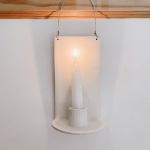 Handmade Ceramic Wall Lantern Sconce - Romantic Candle Holder - Hanging Wall Candlestick - Unique Wall Sconce Decor