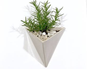 Pyramid Wall Planter Modern Mid Century Home Decor MADE TO ORDER