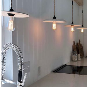 Custom Ceramic Pendant Light — Handmade Clay Kitchen Lamp, Renter Friendly Plug In or Hardwired Stoneware Light for Kitchen Island