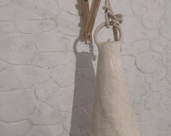 Handmade Giant Bell — Large Ceramic Tower Bell Sculpture, Huge Pottery Statement Wall Art, Architectural Designer Decor
