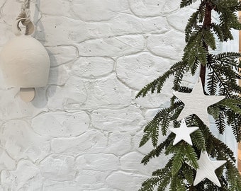 Handmade Ceramic Star Ornaments Cottage Magical Wabi Sabi White Star Christmas Tree Decor Scandi Christmas Farmhouse Holiday Xmas Tree Stars