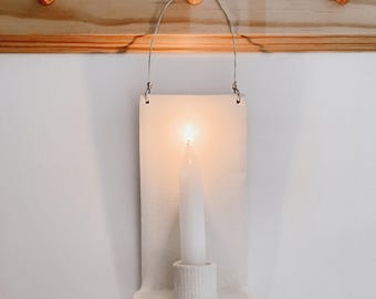 Handmade Ceramic Wall Lantern Sconce - Romantic Candle Holder - Hanging Wall Candlestick - Unique Wall Sconce Decor