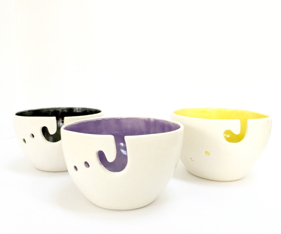 Petite Yarn Bowl Personalize With Color Perfect Yarn Keeper Etsy