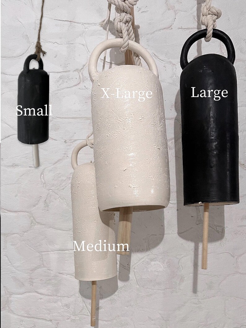 Ceramic Bells in Four Sizes — Handmade Stoneware Hanging Bell, Modern ...