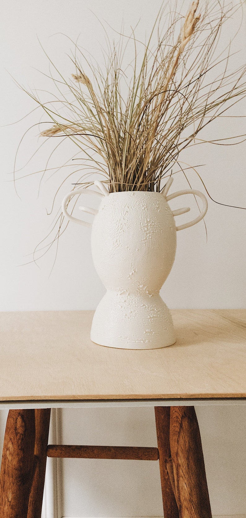 Handmade Ceramic Modern Vase Textured Vessel Unique Flower Vase Dried Floral Vases Minimal Pottery Original Designs Home Decor Vessel Pot image 1