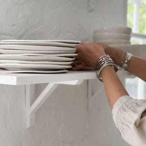 Lead Free Dinnerware — Handmade Lace Stoneware Plates, Build Your Own Rustic Dish Set, Made in USA Place Settings for Farmhouse Table