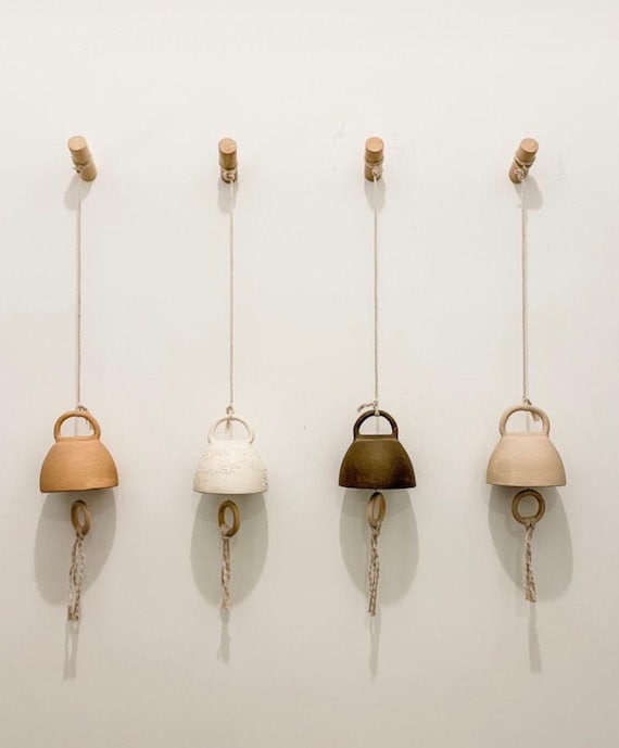 Handmade Ceramic Bells in 12 Neutral Colors and 3 Sizes