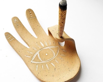 Ensemble d'encens Hamsa Evil Eye Encens Good Vibes Positive Vibes Palo Santo Sauge Smudge Rituel de bois de santal biologique Méditation naturelle Cadeau Yoga