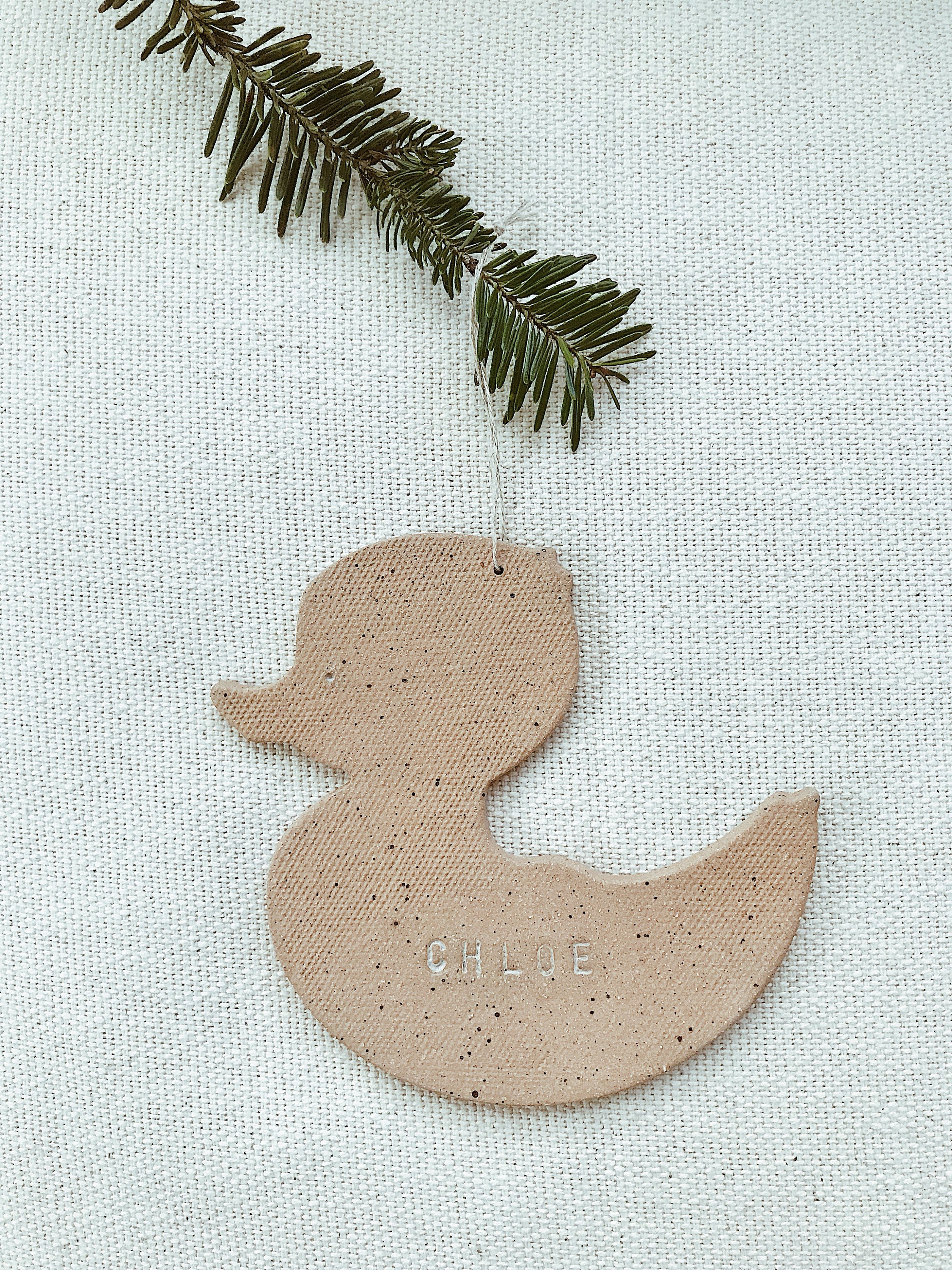 Ornement Personnalisé Pour Enfant de Canard Naturel Terreux Boho