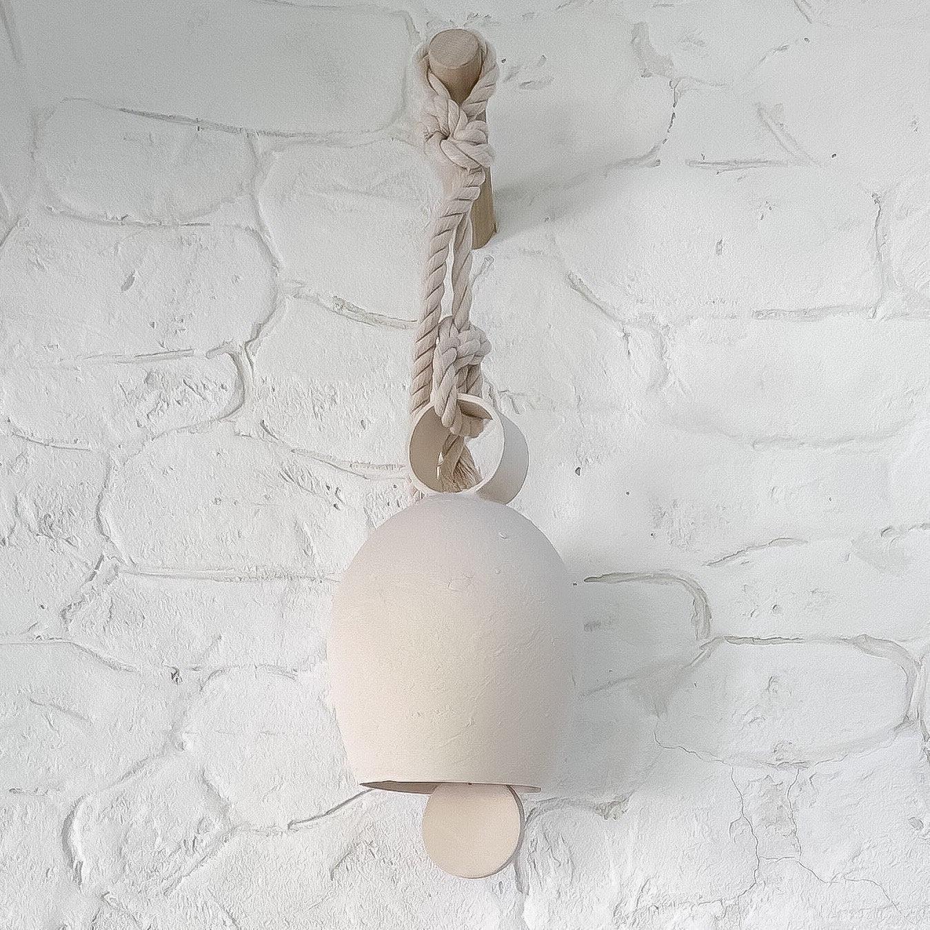 Handmade Round Handle Ceramic Bell Large Huge Decor Ringing Pottery Home Eclectic Chime