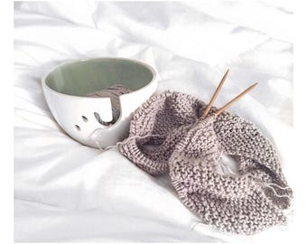 Porcelain Yarn Bowl — Petite Handmade Knitting Bowl and Crochet Bowl, Yarn Holder Gift for Knitters and Crocheters