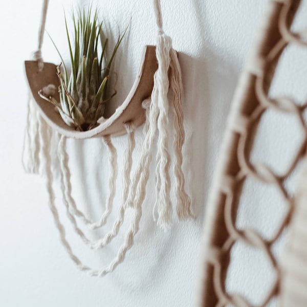 Air Plant Cradle, Wall Art, Air Plant Planter, Decorative Wall Planter, Boho Wall Art, Boho Art Earthy Wall Art, Boho Wall hanging, Airplant