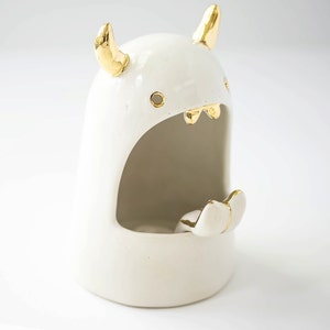 Lil Devil Salt Monster Handmade Salt Cellar Ceramic Salt Monster Ceramic Salt Pig Quirky Kitchen Decor Salt Keeper Pepper Holder Salt Cellar