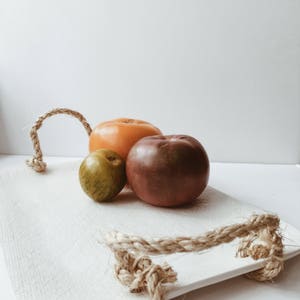 Rectangular Linen Serving Platter Tray Stoneware MADE TO ORDER