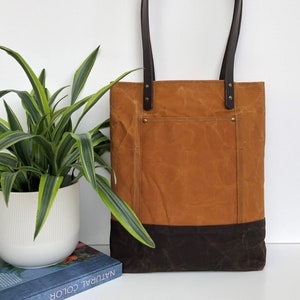 LARGE Waxed Canvas Bag | Canvas Tote Bag | Market Bag | Shopping Bag | Leather Handles | Antique Brass | CUSTOM ORDER