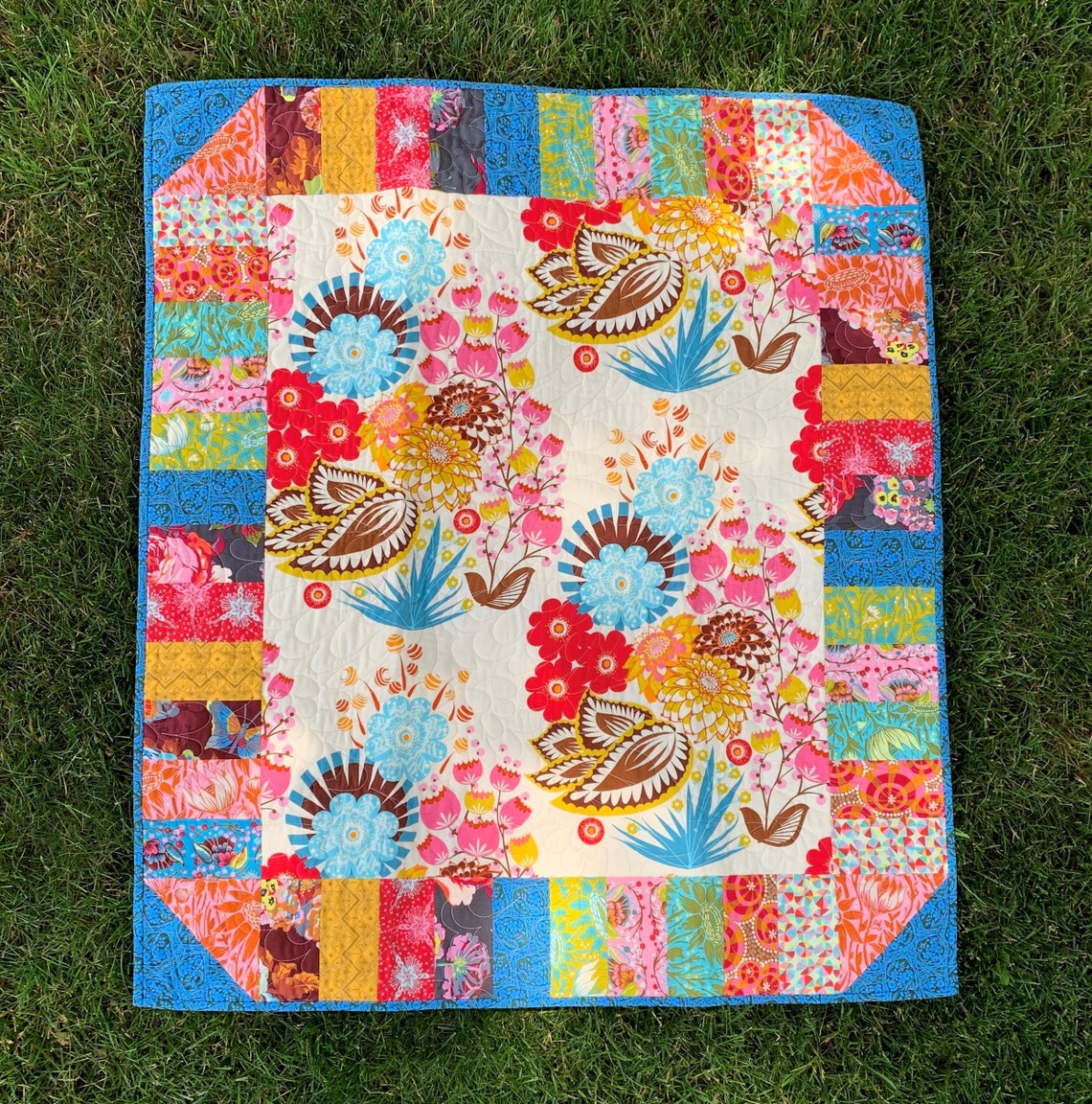 Boho Baby Quilt Patchwork Quilt Modern Nursery Modern Baby Quilt Etsy