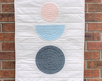 Quilted wall hanging | abstract landscape | minimalist wall art | inukshuk | Zen