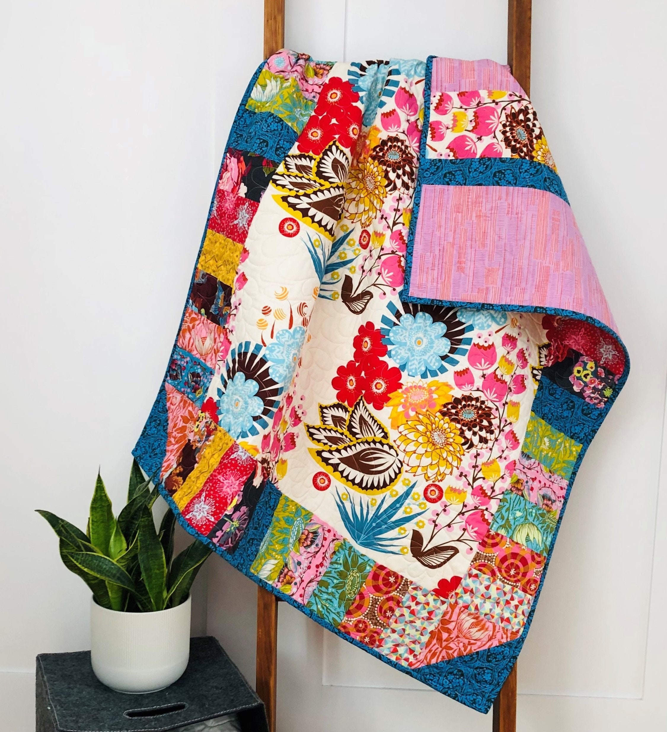 Boho baby quilt patchwork quilt modern nursery modern Etsy